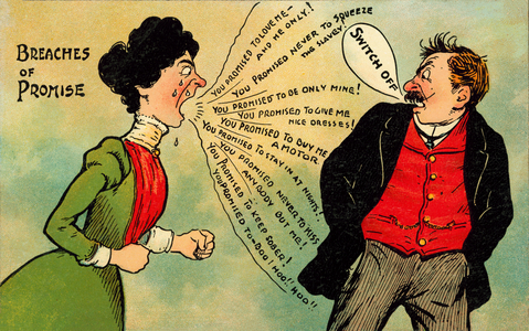 Breaches of promise (colour litho)