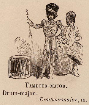 Le Vocabulaire Illustre: Tambour-major; Drum-major; Tambourmajor (engraving)