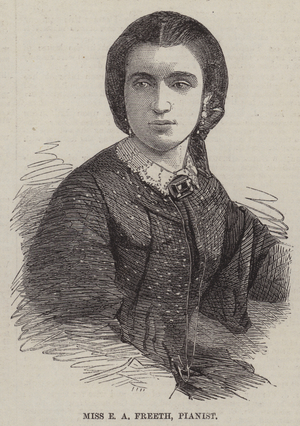 Miss E A Freeth, Pianist (engraving)