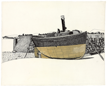 Boat, Connemara, 1948 (ink and tempera on paper)