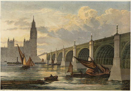 New Westminster Bridge (colour litho)
