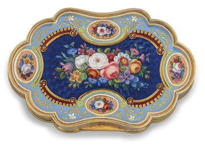 Gold Box with Enamelled Portrait of Viceroy Abbas I of Egypt, c.1820 (gold, enamel & diamonds)