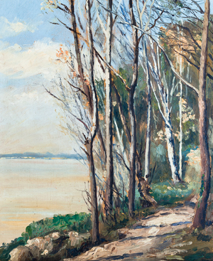 Sentier au bord de l'estuaire de la Gironde, March 16, 1938 (oil on wood)