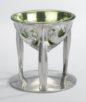 Liberty Tudric bowl, 1898-1912 (pewter & glass)