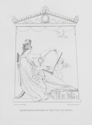 Antonio Canova: Allegorical Figure of the City of Padua (engraving)