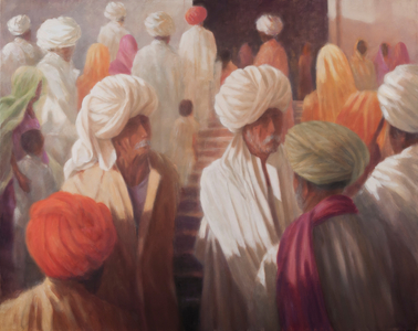 At the Temple Entrance, 2012 (acrylic on canvas)