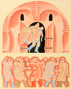 Illustration from 'Ruslan and Ludmila' by Alexander Pushkin, 1820 (gouache on paper)