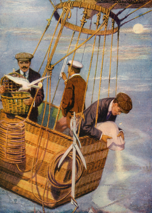 A cruise in the clouds (colour litho)