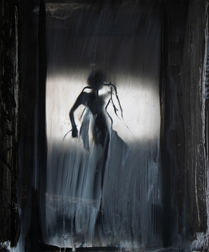 Scene 33A, 2024 (oil on silver gelatin print mounted on aluminium)