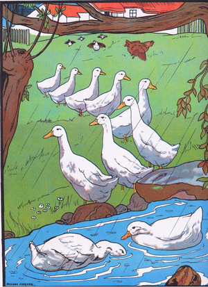 Good weather for them, from Jolly Days in the Country published by Blackie & Son Ltd, 1949 (colour litho)