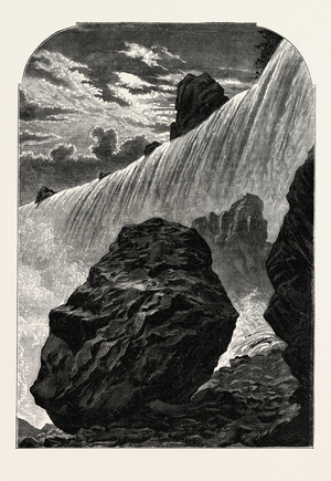 Niagara Falls, Western Side, US, USA, 1870s Engraving