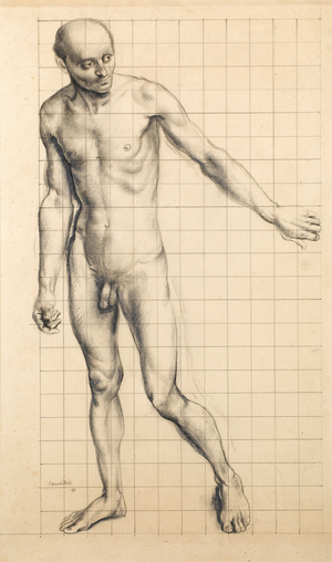 Adam, Study for the Expulsion, 1927 (black chalk on paper, squared in pencil)