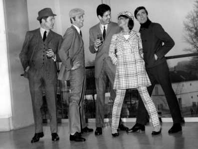 Fashion By Ted Lapidus on February 7, 1967, Paris (b/w photo)