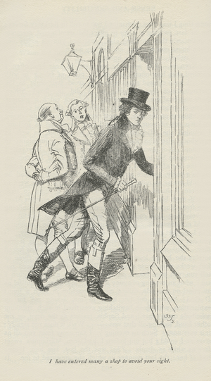 I have entered many a shop to avoid your sight, 1896 (engraving)