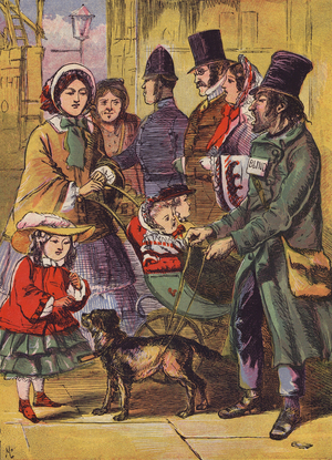 Blind beggar (colour litho)