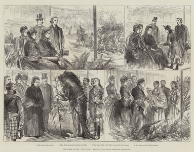 The Queen at the "Wild West" Show of the Great American Exhibition (engraving)
