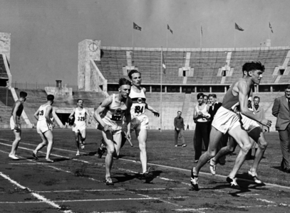 Athletics Championships at the Olympic Stadium in Berlin, 1941 (b/w photo)
