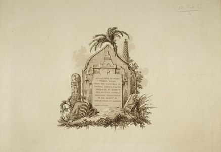 Engraving. Text.