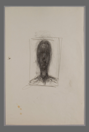 Head of a Man in Frame, c.1947 (pencil on paper)