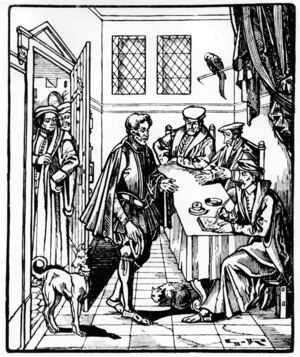 Bailiwick or the court of a bailiff of the king, after a 1550 engraving (litho)