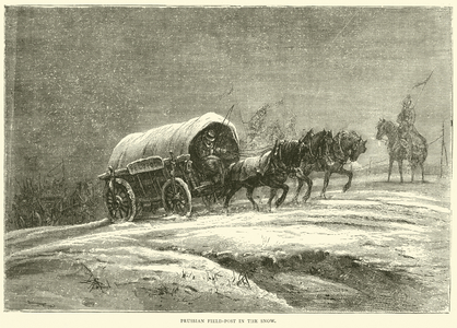 Prussian field-post in the snow, October 1870 (engraving)