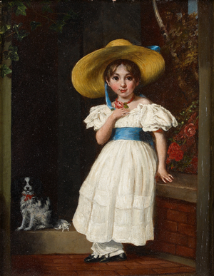 Girl in a Straw Hat, c.1840 (oil on canvas)