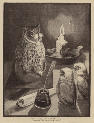 Light and Learning; or, Preparing for Breaking-up (litho)