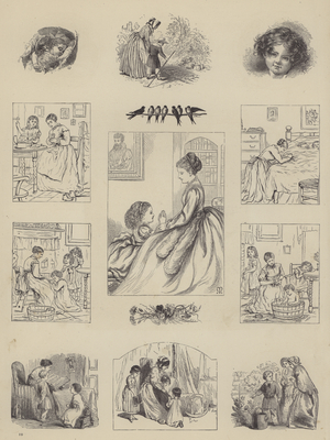 Children and child care (engraving)