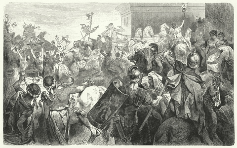 Triumph of Scipio Aemilianus after the destruction of Carthage in the Third Punic War, 146 BC (engraving)
