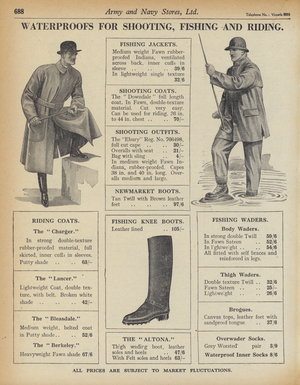 Page from Army and Navy Stores Catalogue, 1939-40 (litho)