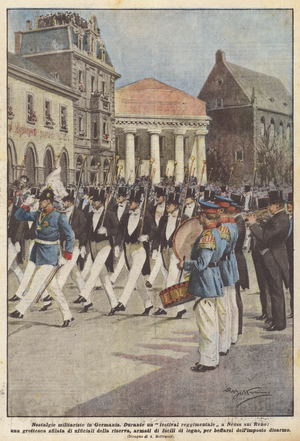 Militarist nostalgia in Germany (colour litho)
