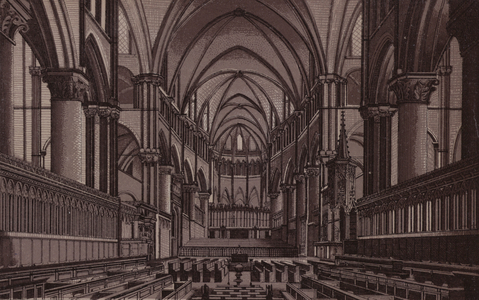 Canterbury: The Choir, Canterbury Cathedral (litho)