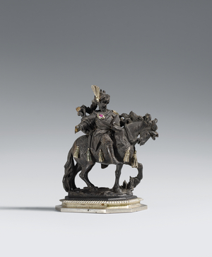 Chess set, Augsburg, c.1705-09 (silver inlay, tortoiseshell veneer, ivory & ebonised wood)