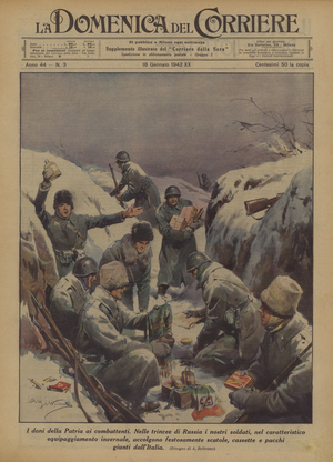 The gifts of the Fatherland to the fighters (colour litho)