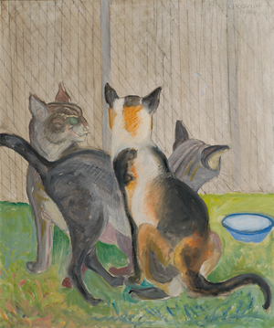 Cats, 1964 (oil on canvas)