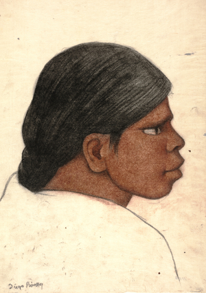 Profile of a Woman, c.1930 (charcoal & conte crayon on washi paper)