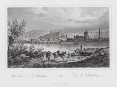 Rein / Rhin / Rhine: Ansicht von Oberlahnstein; Vue d'Oberlahnstein (engraving)