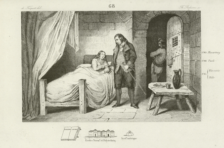 Louis XVII of France, sick and imprisoned, c1795 (engraving)
