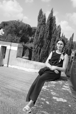 Portrait of Jeanne Vicerial (b/w photo, August 14, 2020)