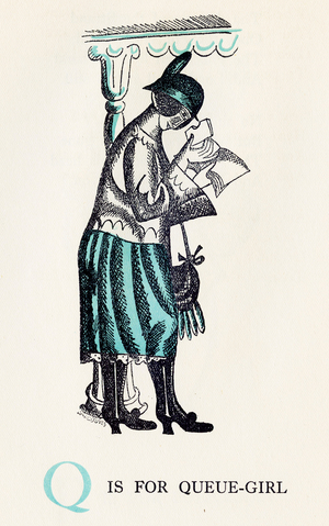 Q is for Queue-Girl, 1924 (print)