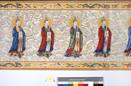 The Ordination of Empress Zhang, 1493 (ink, colour and gold on paper, handscroll)