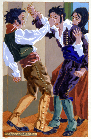Fight between smugglers, c.1930 (illustration)