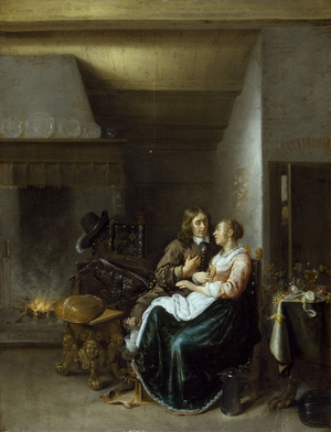 A Couple in an Interior, 1652 (oil on canvas)