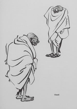Mahatma Gandhi, leader of the movement for Indian independence from British rule (litho)