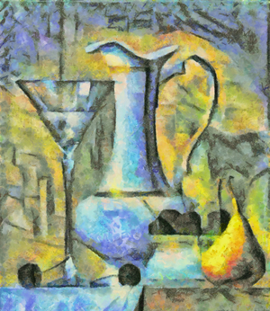 In blue № 1, 2017 (mixed media)