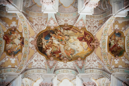 Ceiling of the Church of the Holy Ghost, Munich, Bavaria, Germany (photo)