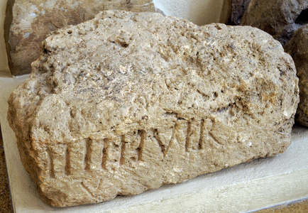 Fragment of a amphitheater seat with inscription, 2nd century AD Tarragona, Spain