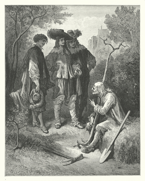 The Fables of La Fontaine: The Old Man and the Three Young Men (engraving)