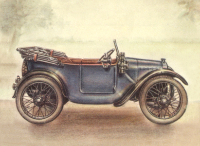 Austin 7 car, England, 1922, vignette for an album about history of cars