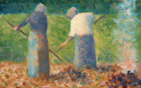 Haymakers at Montfermeil, c.1882 (oil on wood)